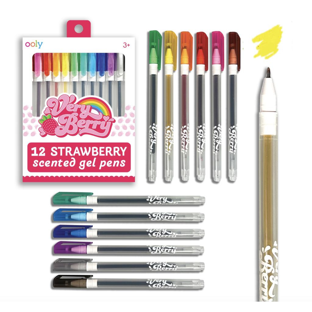 Very Berry: Strawberry Scented Gel Pens (Set of 12)