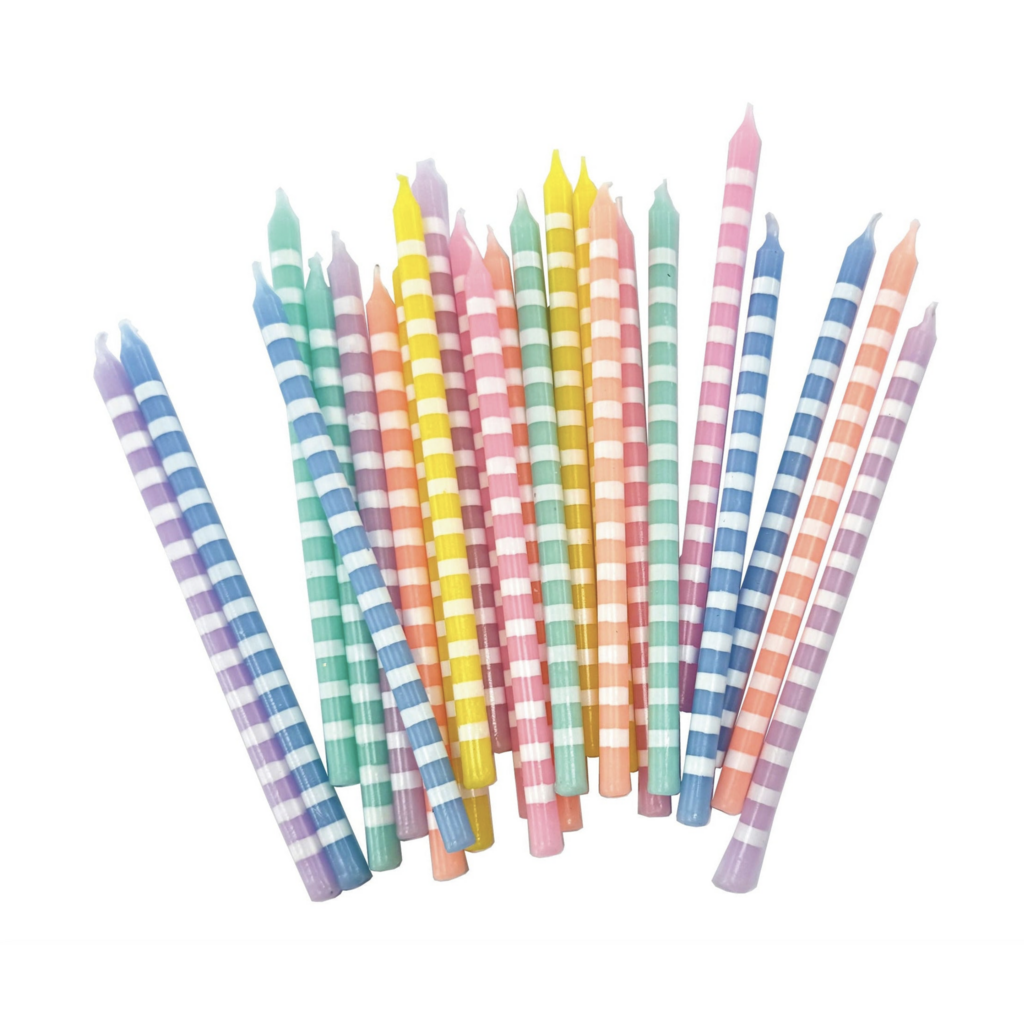 Striped Pastel Party Candles