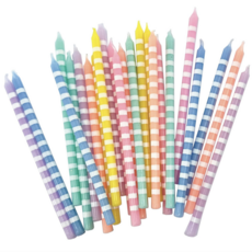 Striped Pastel Party Candles