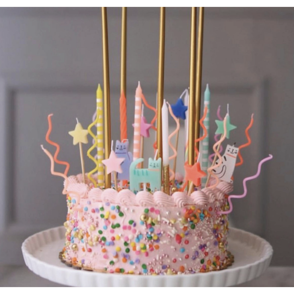 Striped Pastel Party Candles