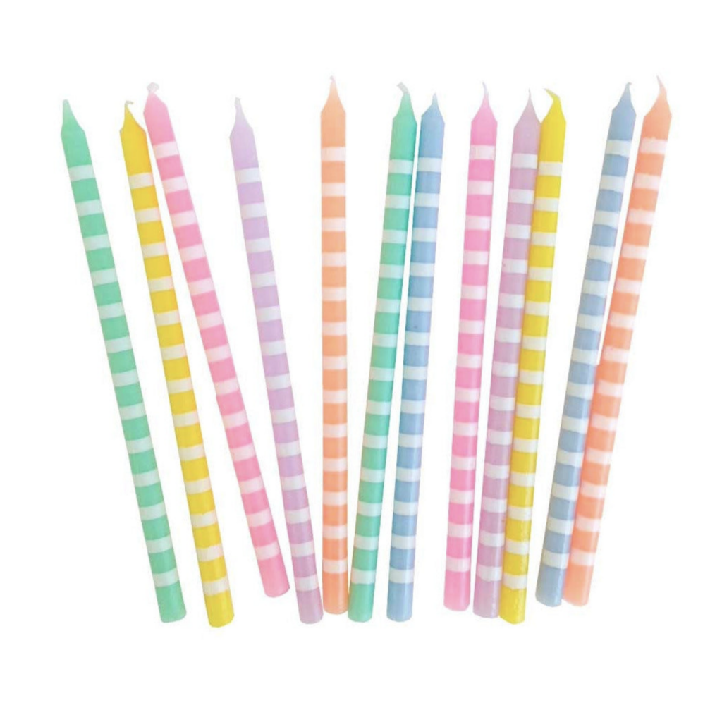 Striped Pastel Party Candles