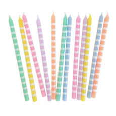 Striped Pastel Party Candles