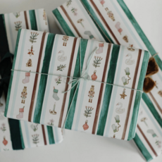 Nutcracker Winter Stripe Gift Wrap Roll