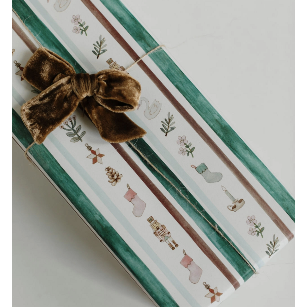 Nutcracker Winter Stripe Gift Wrap Roll