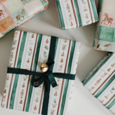 Nutcracker Winter Stripe Gift Wrap Roll
