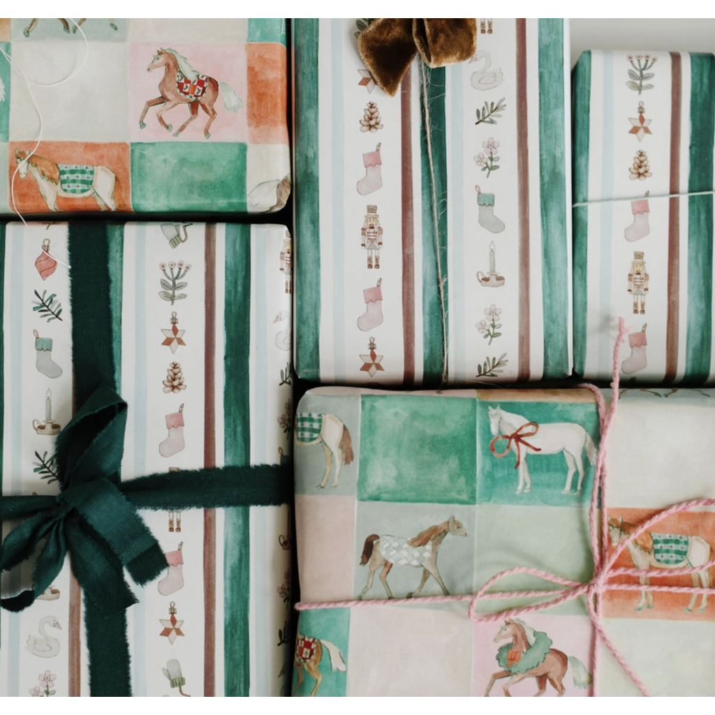 Nutcracker Winter Stripe Gift Wrap Roll