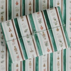 Nutcracker Winter Stripe Gift Wrap Roll