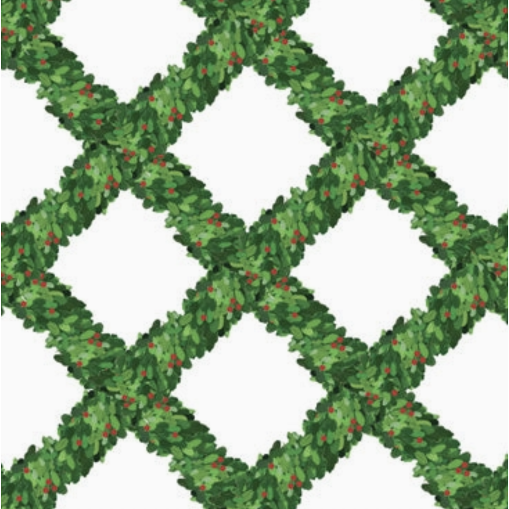 Boxwood Lattice Continuous Gift Wrap Roll