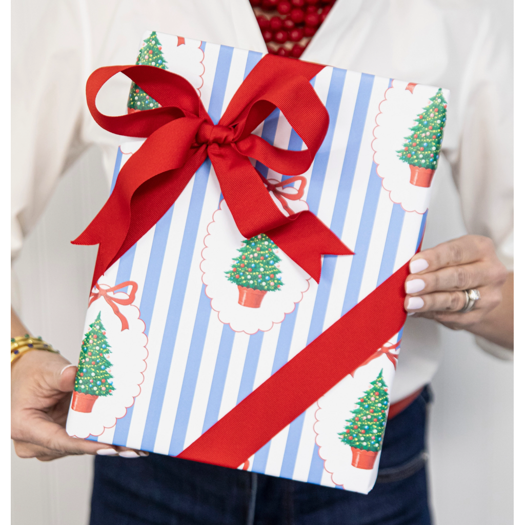 Christmas Tree Plaque Continuous Gift Wrap Roll