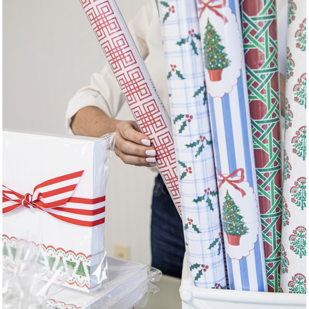 Christmas Tree Plaque Continuous Gift Wrap Roll