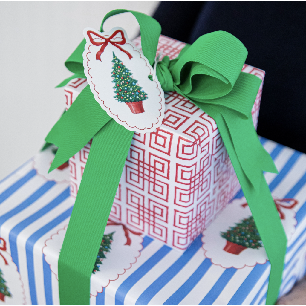 Christmas Tree Plaque Continuous Gift Wrap Roll