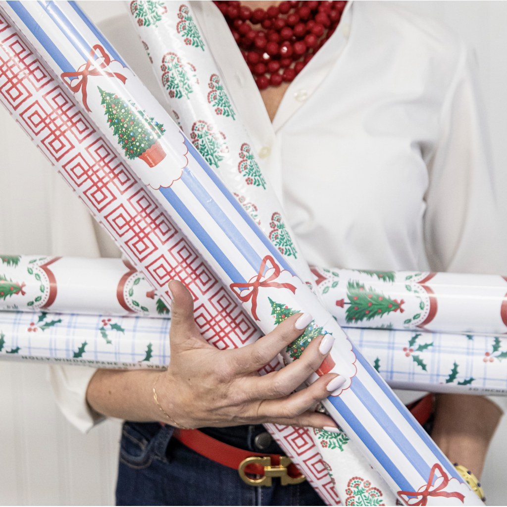 Christmas Tree Plaque Continuous Gift Wrap Roll