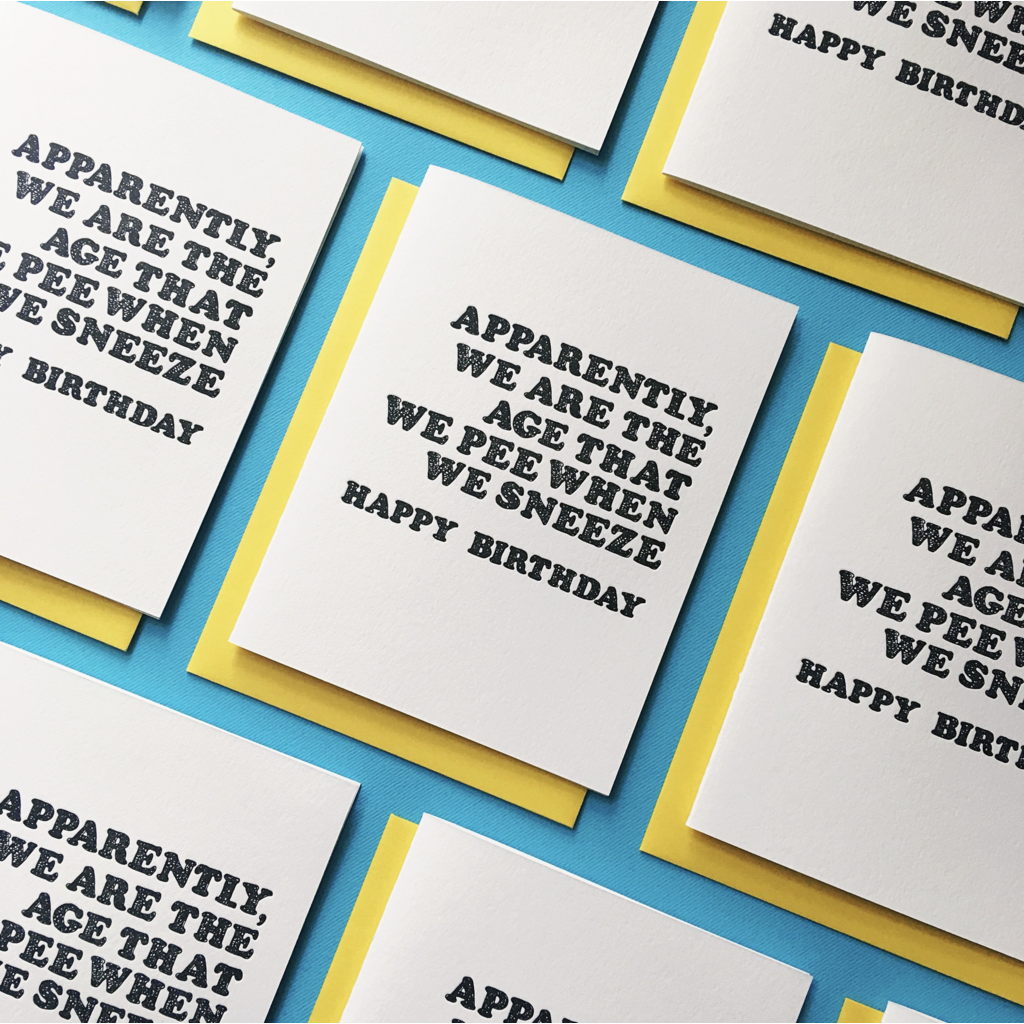 Pee Sneeze Birthday Card