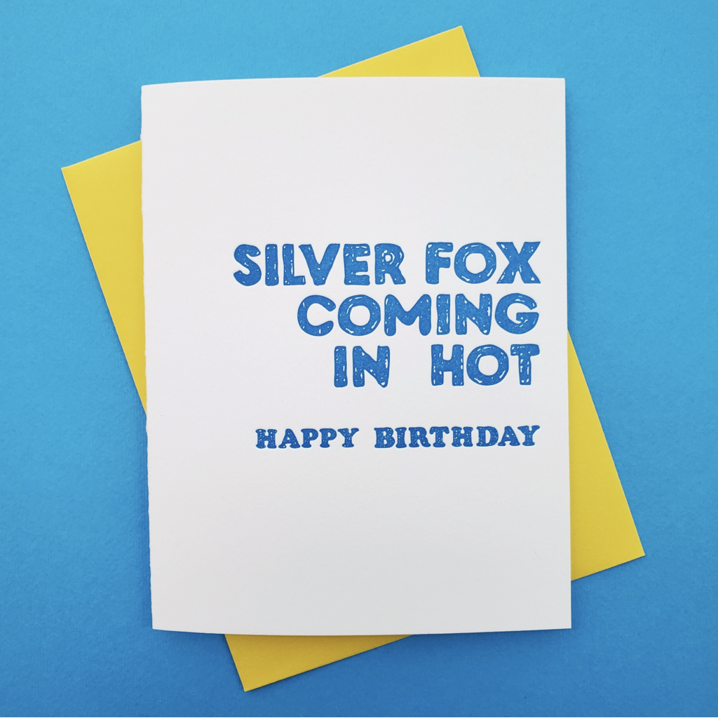 Silver Fox Birthday Card