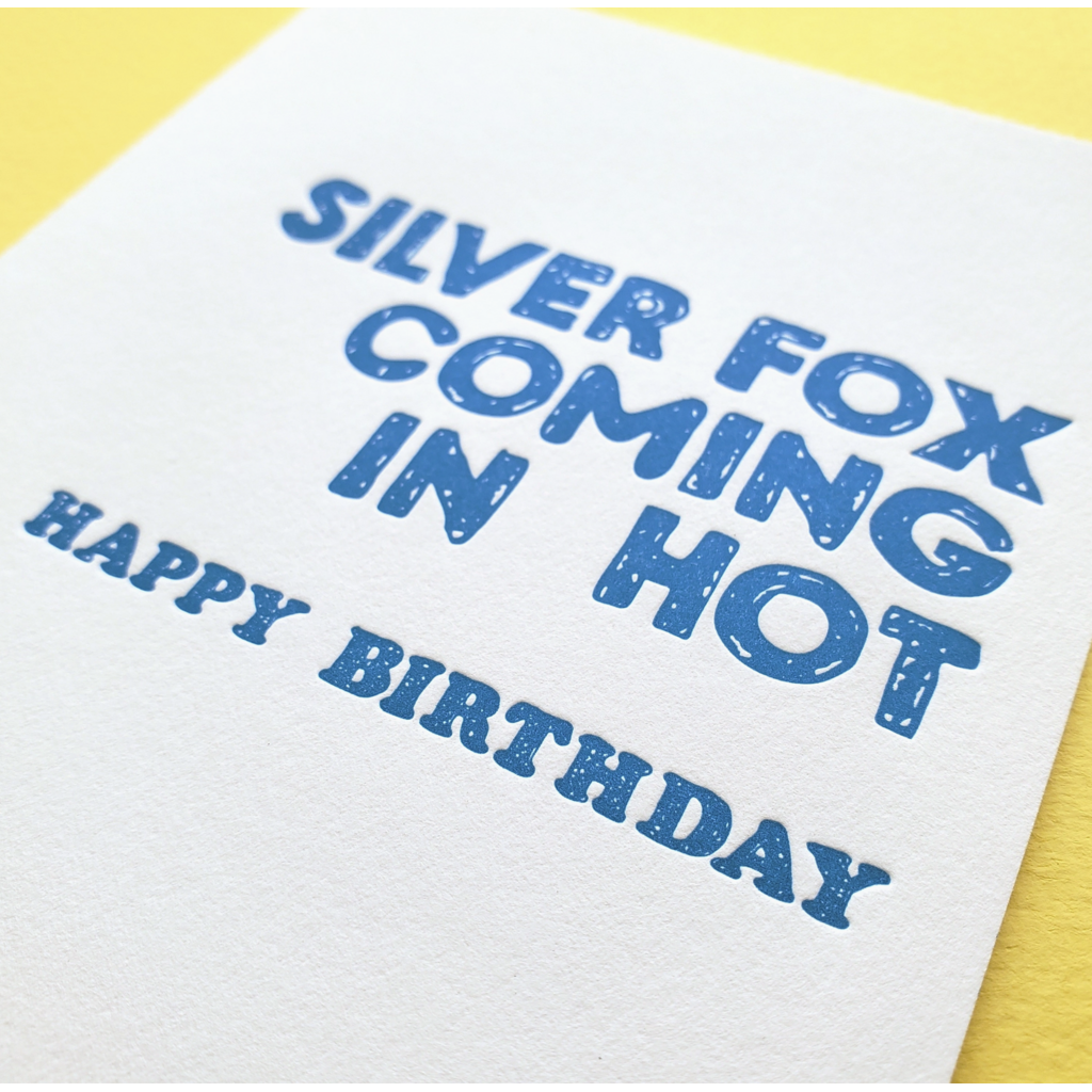 Silver Fox Birthday Card