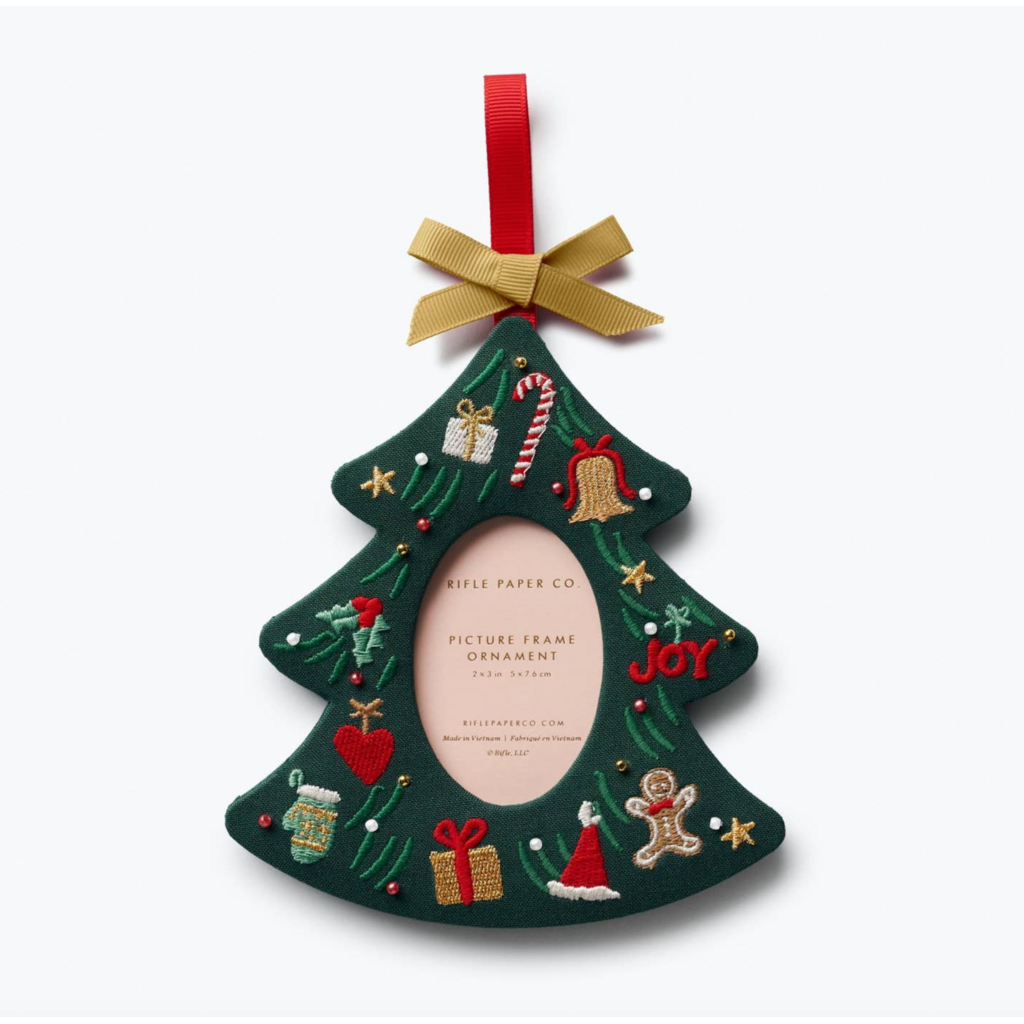Christmas Tree Embroidered Frame Ornament
