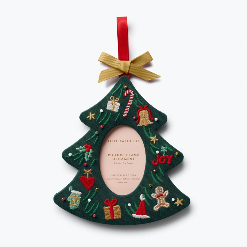 Christmas Tree Embroidered Frame Ornament