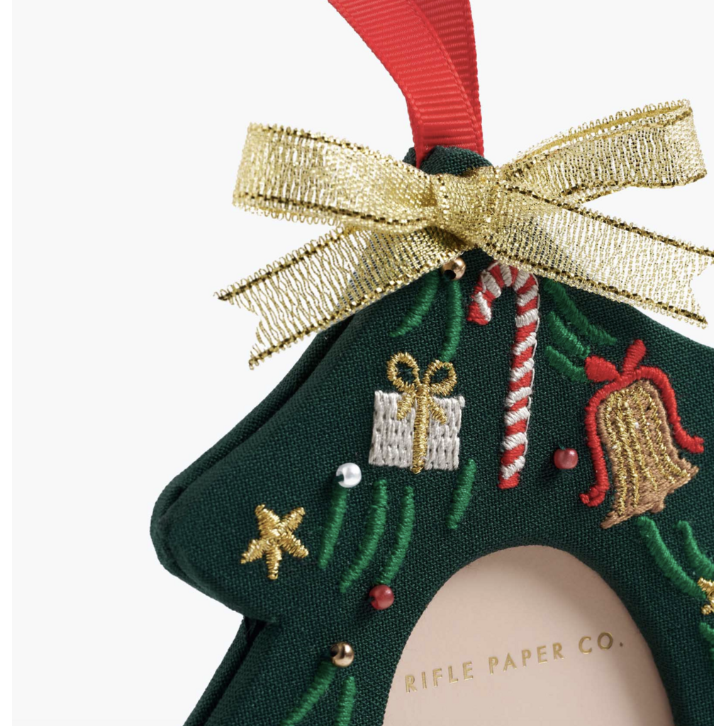 Christmas Tree Embroidered Frame Ornament