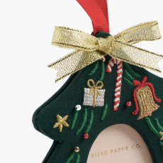 Christmas Tree Embroidered Frame Ornament