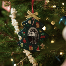 Christmas Tree Embroidered Frame Ornament