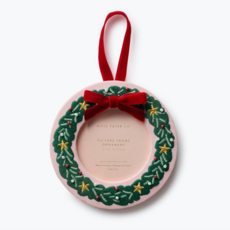 Christmas Wreath Embroidered Frame Ornament