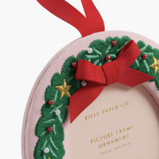 Christmas Wreath Embroidered Frame Ornament