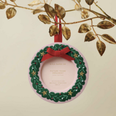 Christmas Wreath Embroidered Frame Ornament