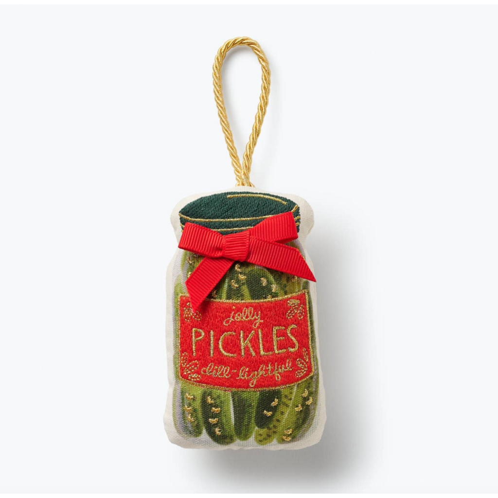 Pickle Jar Embroidered Ornament
