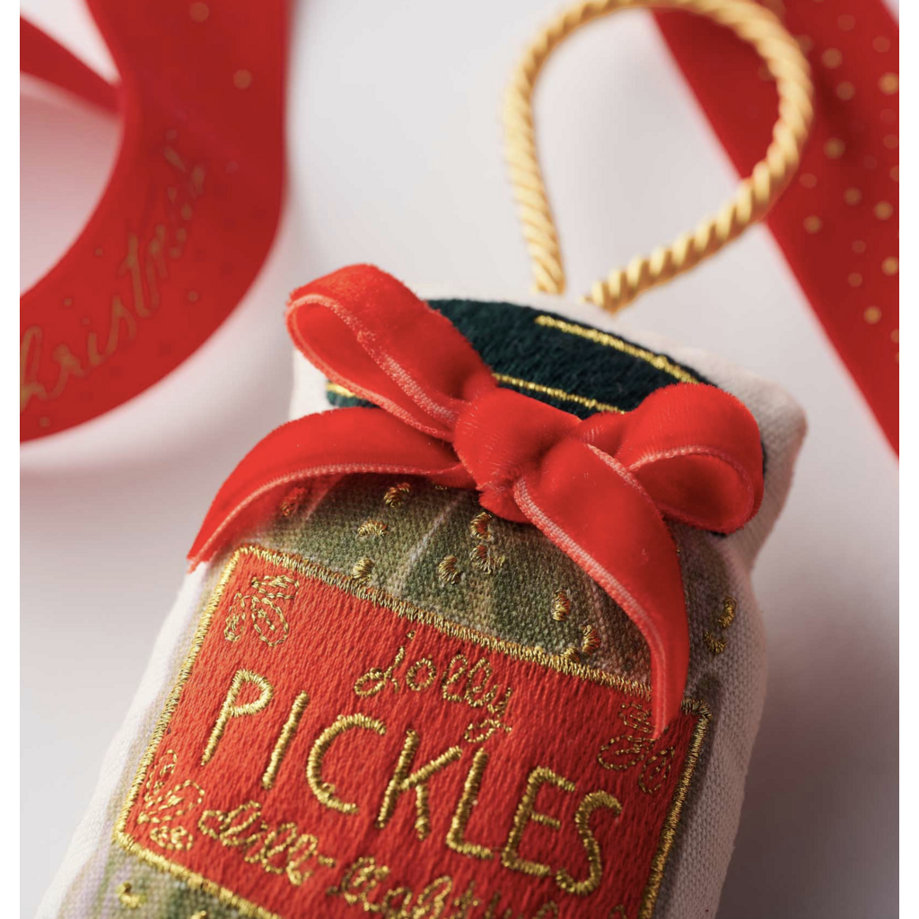 Pickle Jar Embroidered Ornament
