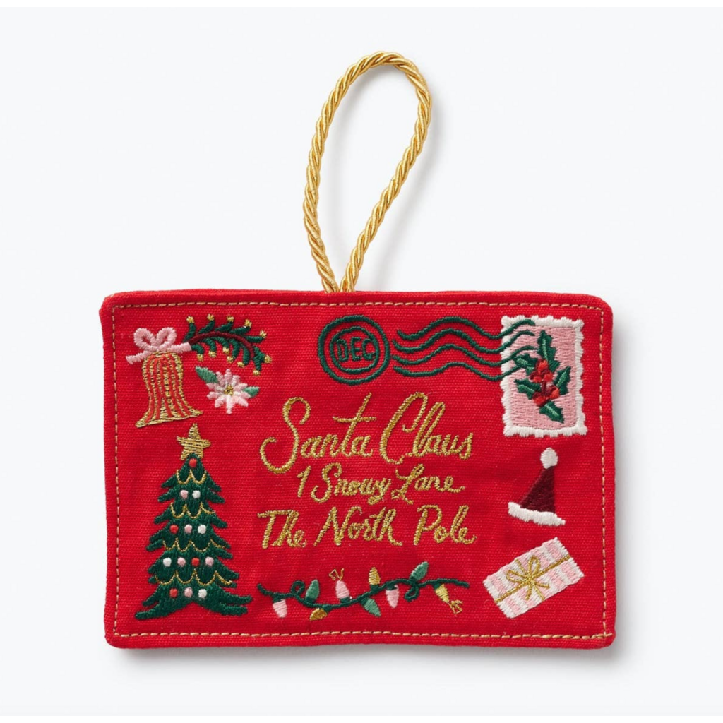 Santa Letter Embroidered Ornament