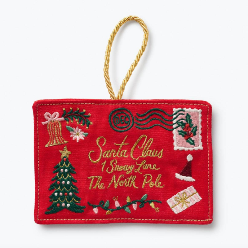 Santa Letter Embroidered Ornament