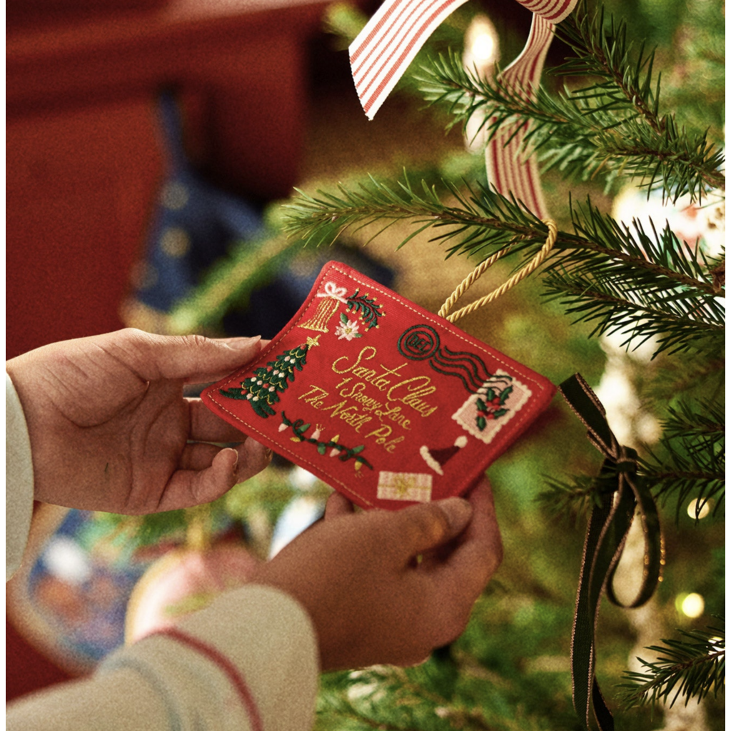 Santa Letter Embroidered Ornament