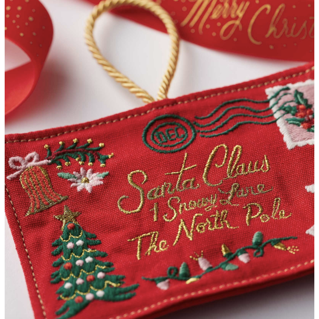 Santa Letter Embroidered Ornament