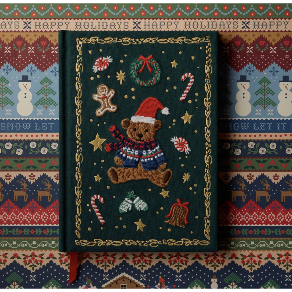 Beary Christmas Embroidered Journal