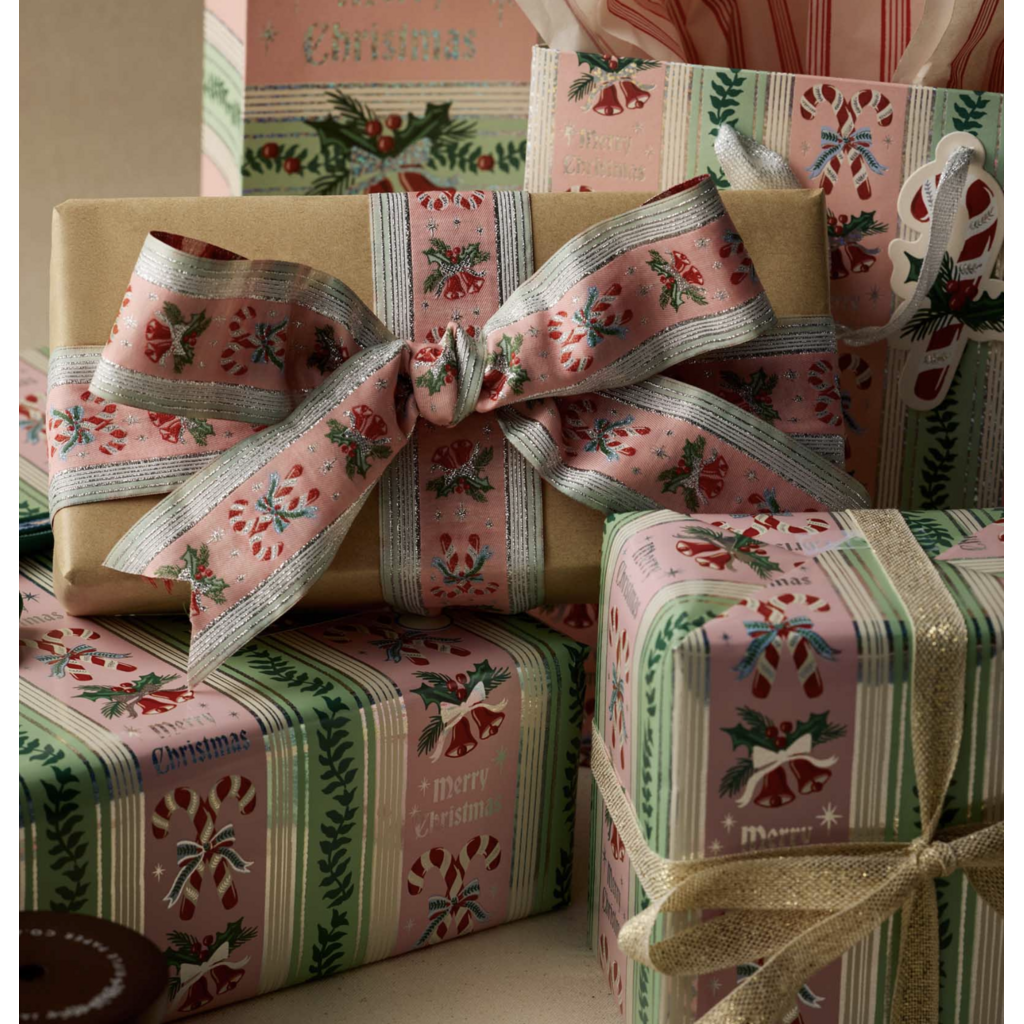 Candy Cane Stripe Jacquard Ribbon
