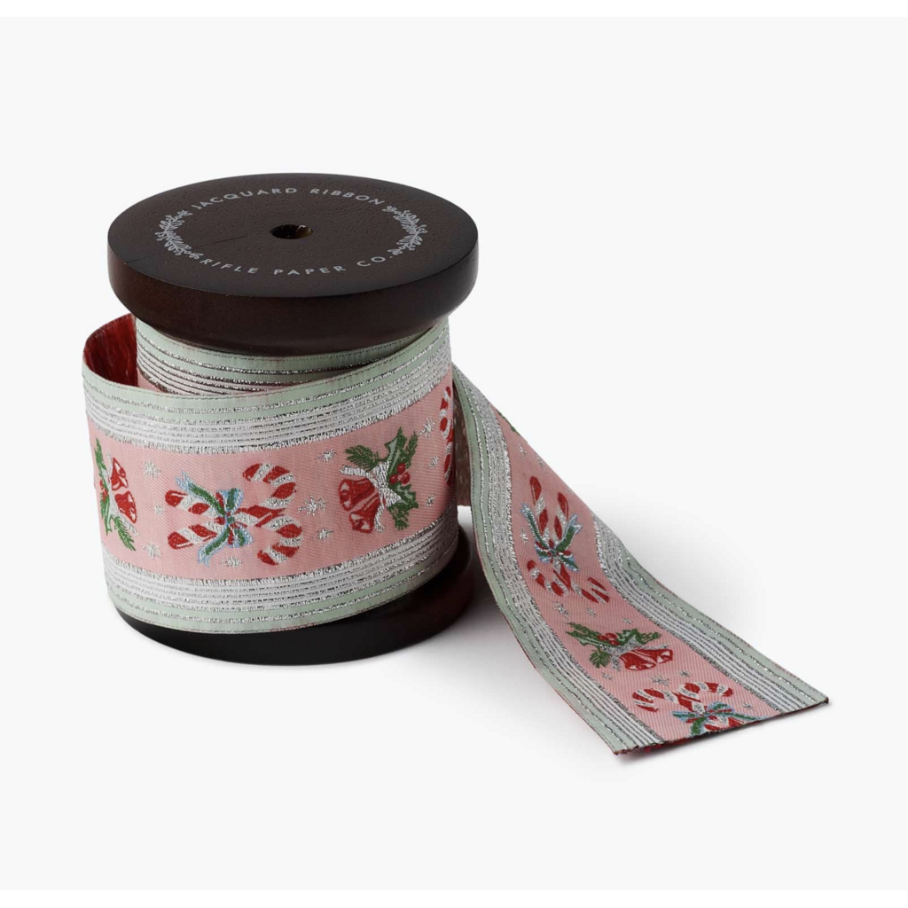 Candy Cane Stripe Jacquard Ribbon