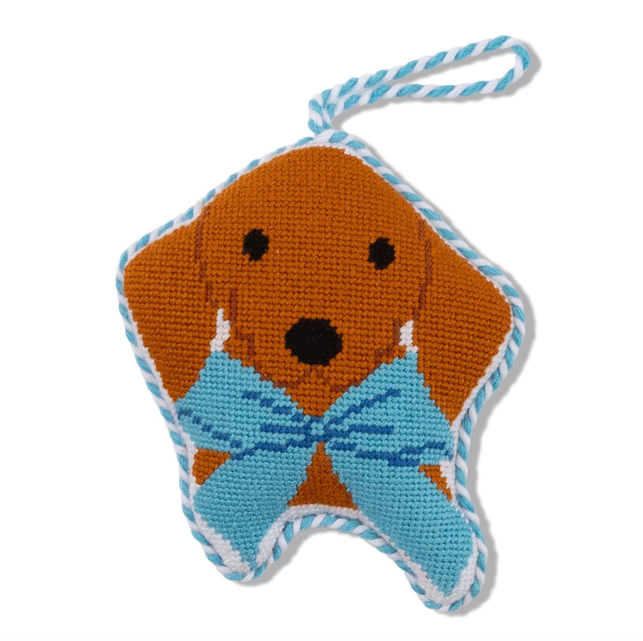 Dachshund Needlepoint Icon Ornament - Rock Paper Scissors