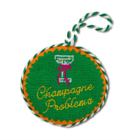 Champagne Problems Needlepoint Ornament