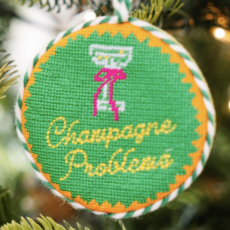 Champagne Problems Needlepoint Ornament