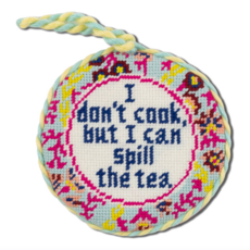 Spill The Tea Needlepoint Ornament