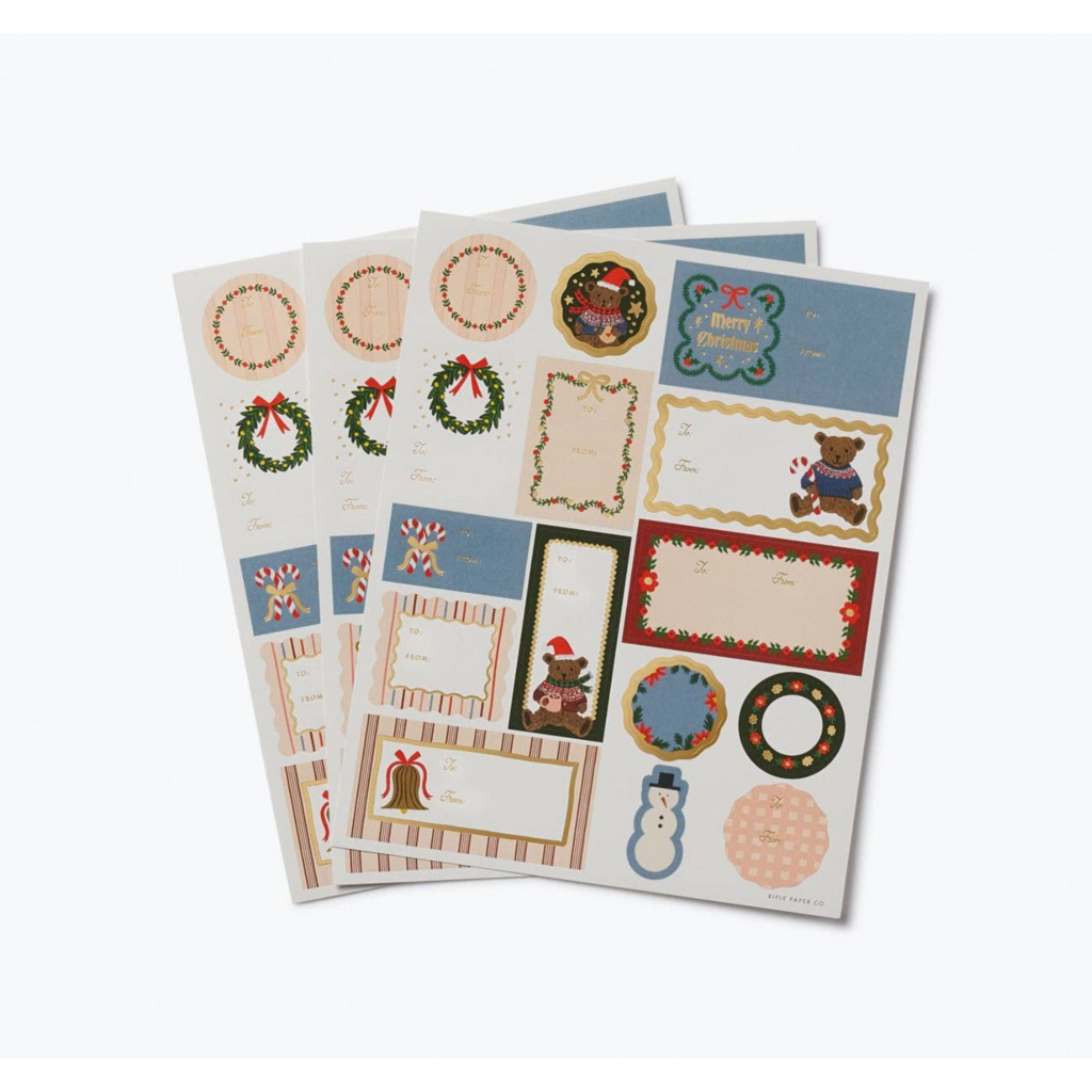 Pack Of 3 Beary Christmas Stickers & Labels
