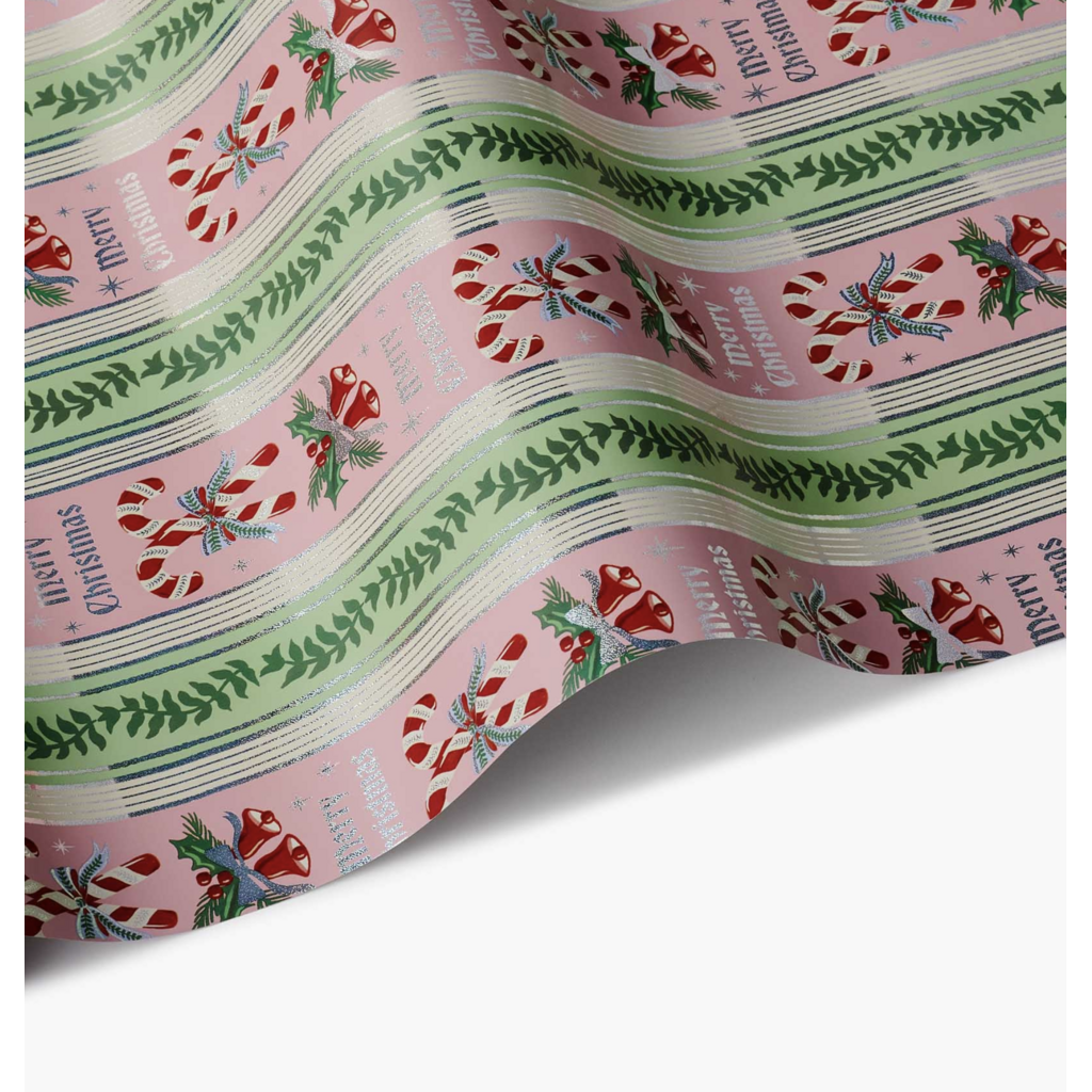Candy Cane Stripe Continuous Wrapping Paper Roll