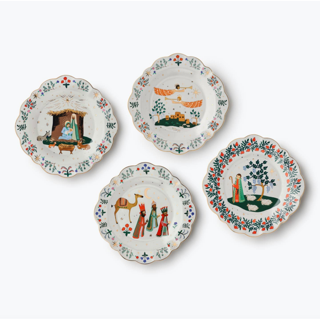 Nativity Porcelain Dessert Plate Set