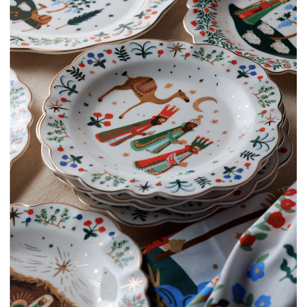 Nativity Porcelain Dessert Plate Set