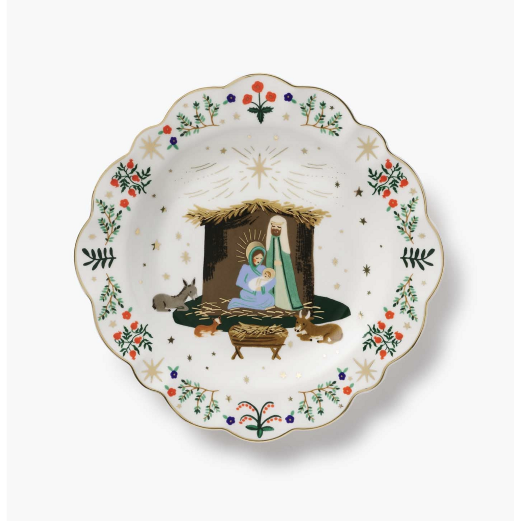 Nativity Porcelain Dessert Plate Set