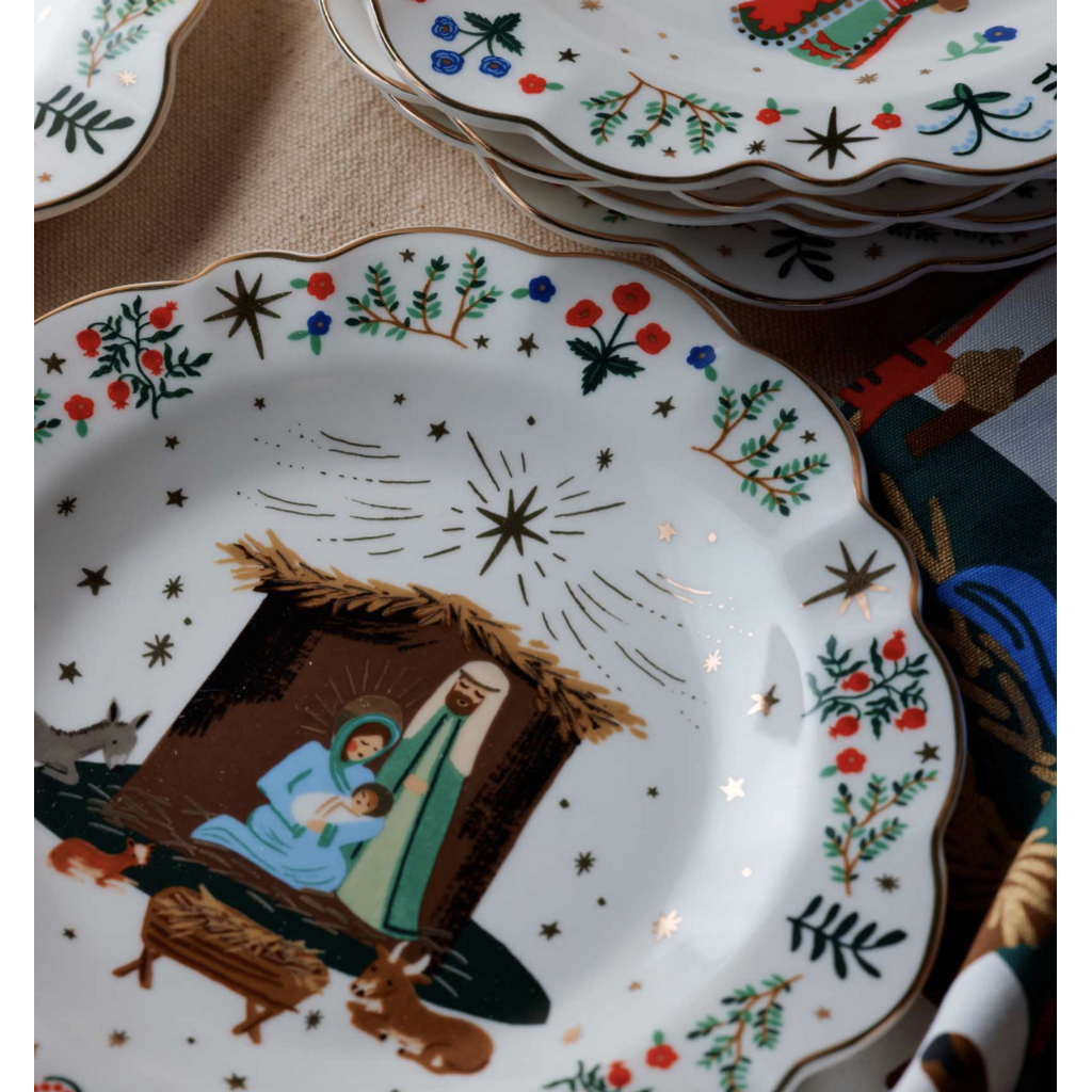Nativity Porcelain Dessert Plate Set