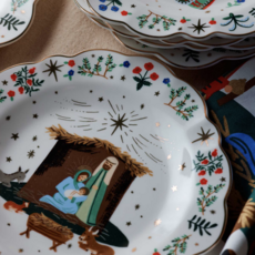 Nativity Porcelain Dessert Plate Set