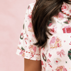 Santa's Sugarplum Social Christmas Ruffleshorts Pajama Set