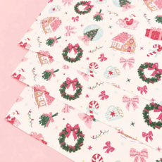Santa's Sugarplum Social Christmas Wrapping Paper Roll Of 3 Sheets