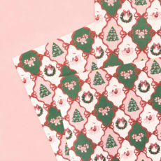 Santa's Candy Cane Cottage Wrapping Paper Roll Of 3 Sheets
